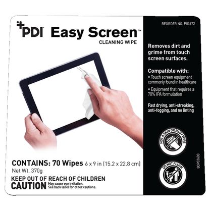 PDI P03672 Easy Screen Cleaning Wipe, 70 Wipes per Canister