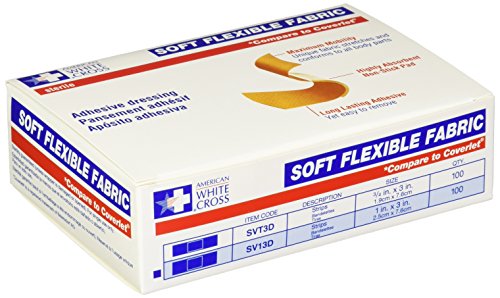 Dukal American White Cross SV13D Soft Flexible Fabric Strip Bandages 1 x 3