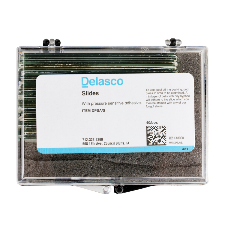 Delasco DPSA/S Slides with Pressure Sensitive Adhesive, Box of 40