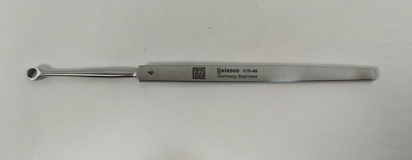 Delasco FCR-4M Dextra Fox Curette 5.5 in Straight 4mm Round