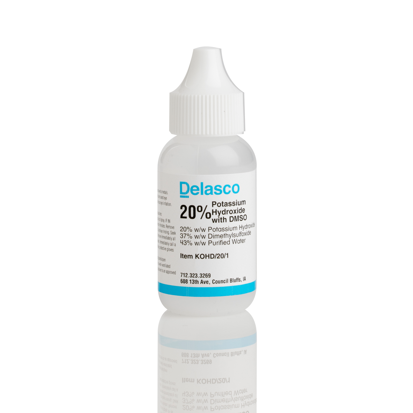 Delasco KOHD/20/1 Potassium Hydroxide 20% with DMSO 1 oz