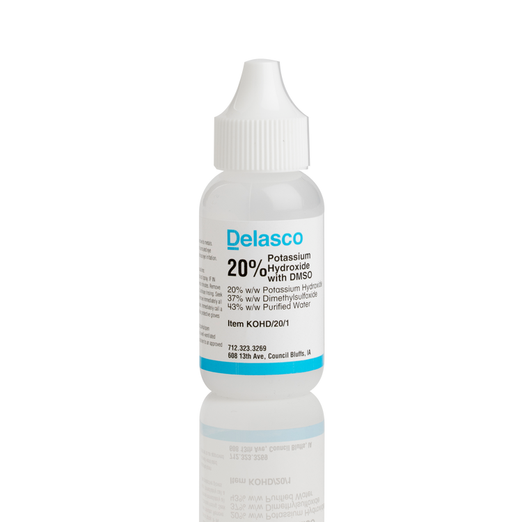 Delasco KOHD/20/1 Potassium Hydroxide 20% with DMSO 1 oz