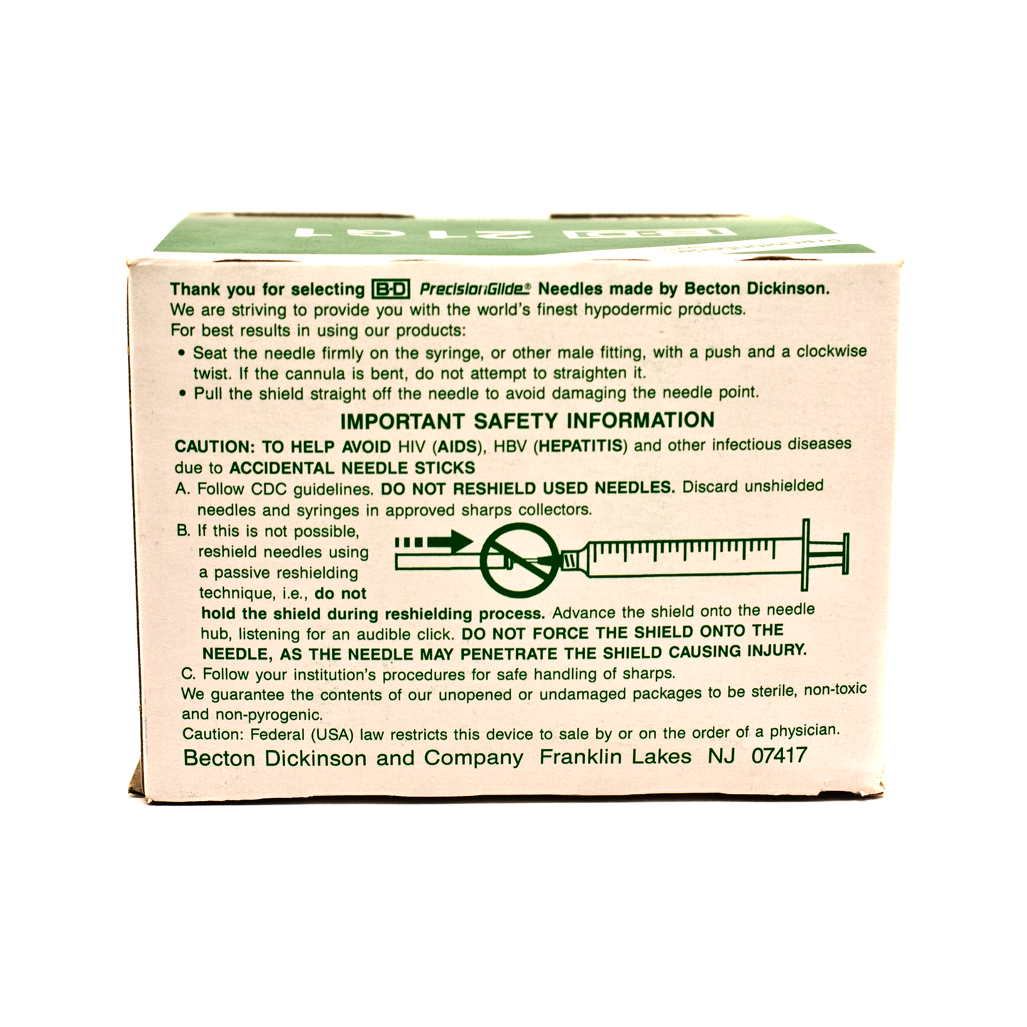 BD 305165 PrecisionGlide 21 G x 1 in. Needle